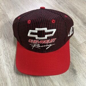 VTG Logo Athletic Chevrolet Racing Strapback Hat NASCAR Black Red Wool Blend Cap